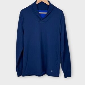 Polo Ralph Lauren Mens M Shawl Collar Pullover Long Sleeve Jersey Knit‎ T Shirt